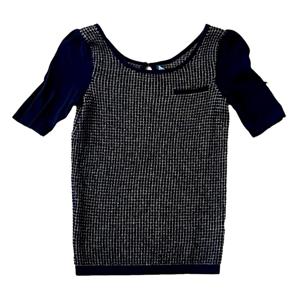 Antonio Melani navy/silver shirt sleeve pullover sweater top